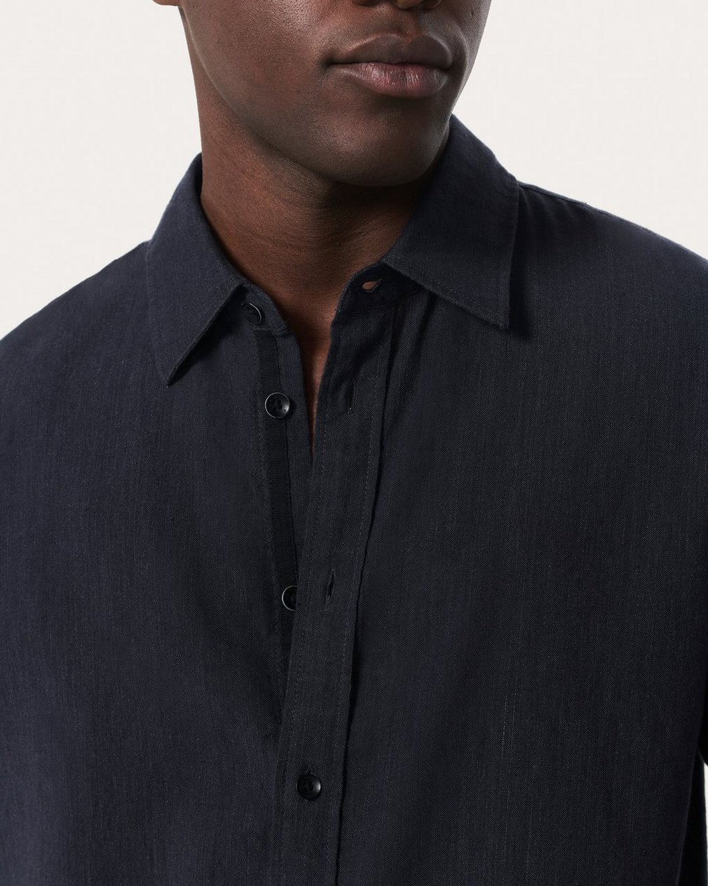 Finch Linen-Blend Shirt - Black - Image 4