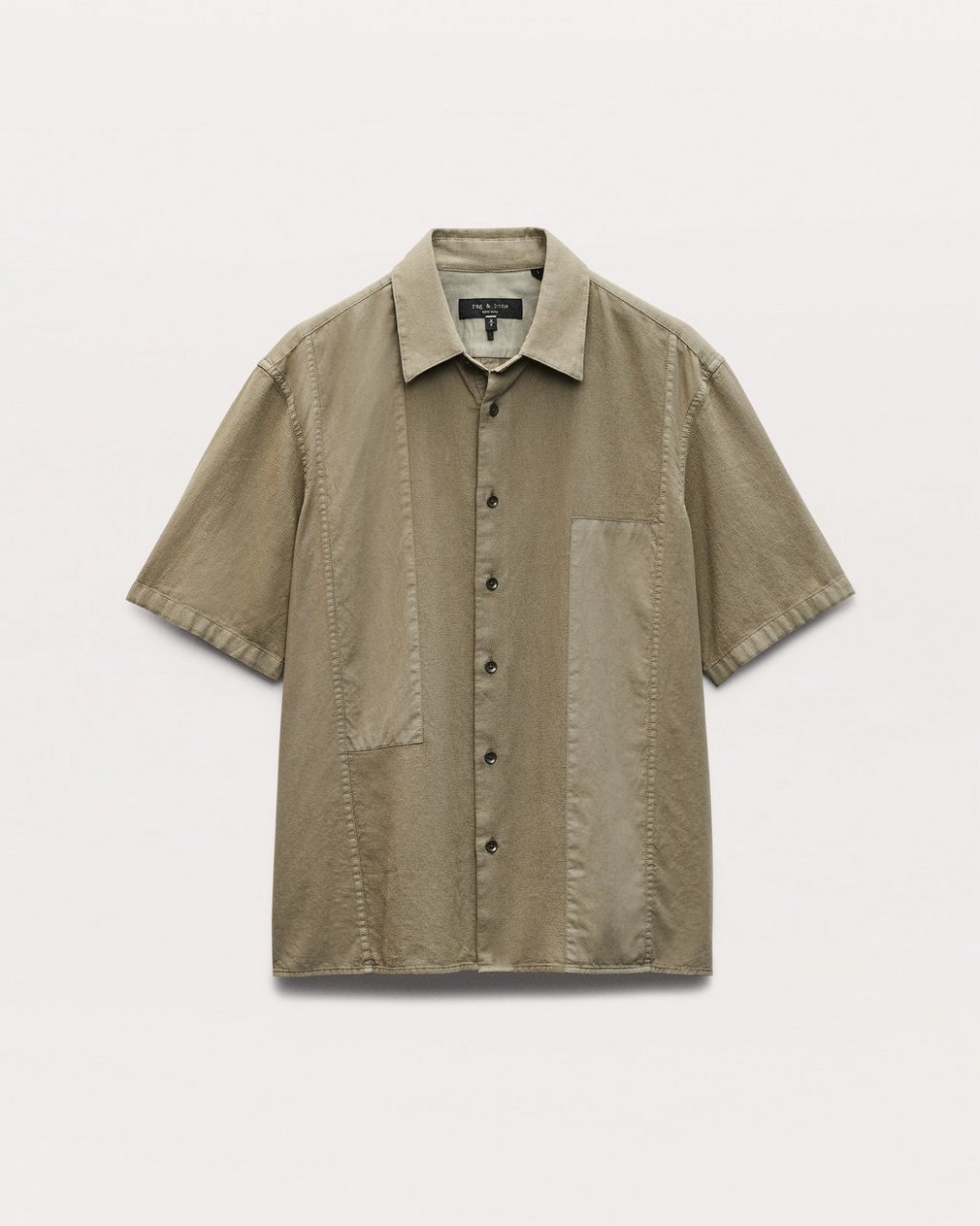 Dalton Patchwork Shirt - Burnt Olive - Image 2