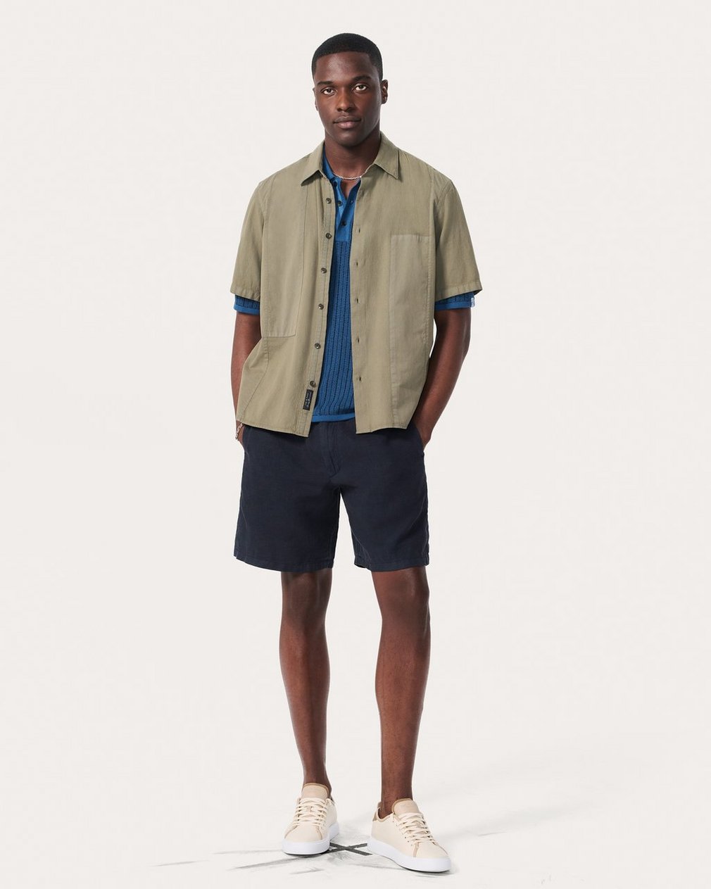 Dalton Patchwork Shirt - Burnt Olive - Image 3