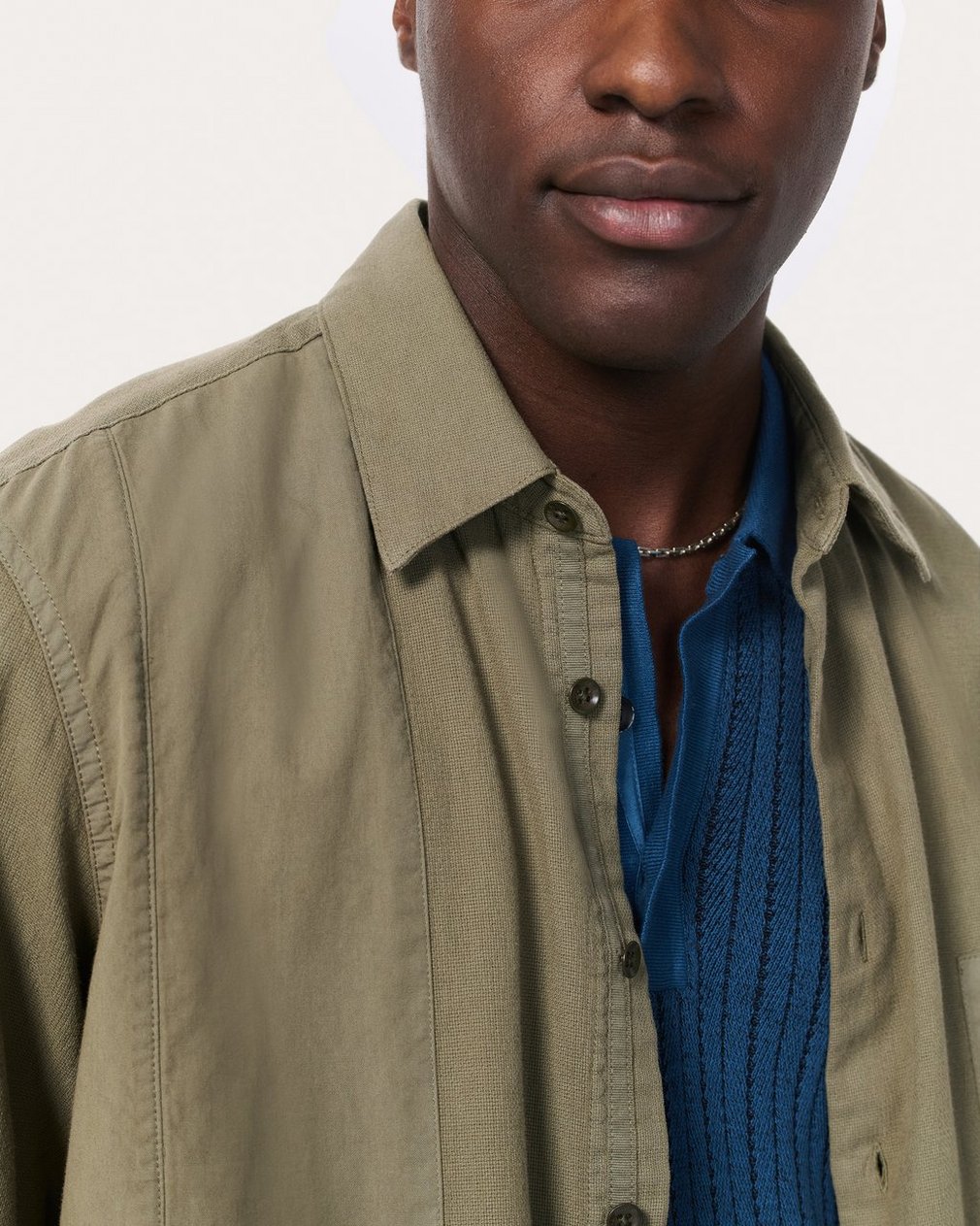 Dalton Patchwork Shirt - Burnt Olive - Image 4