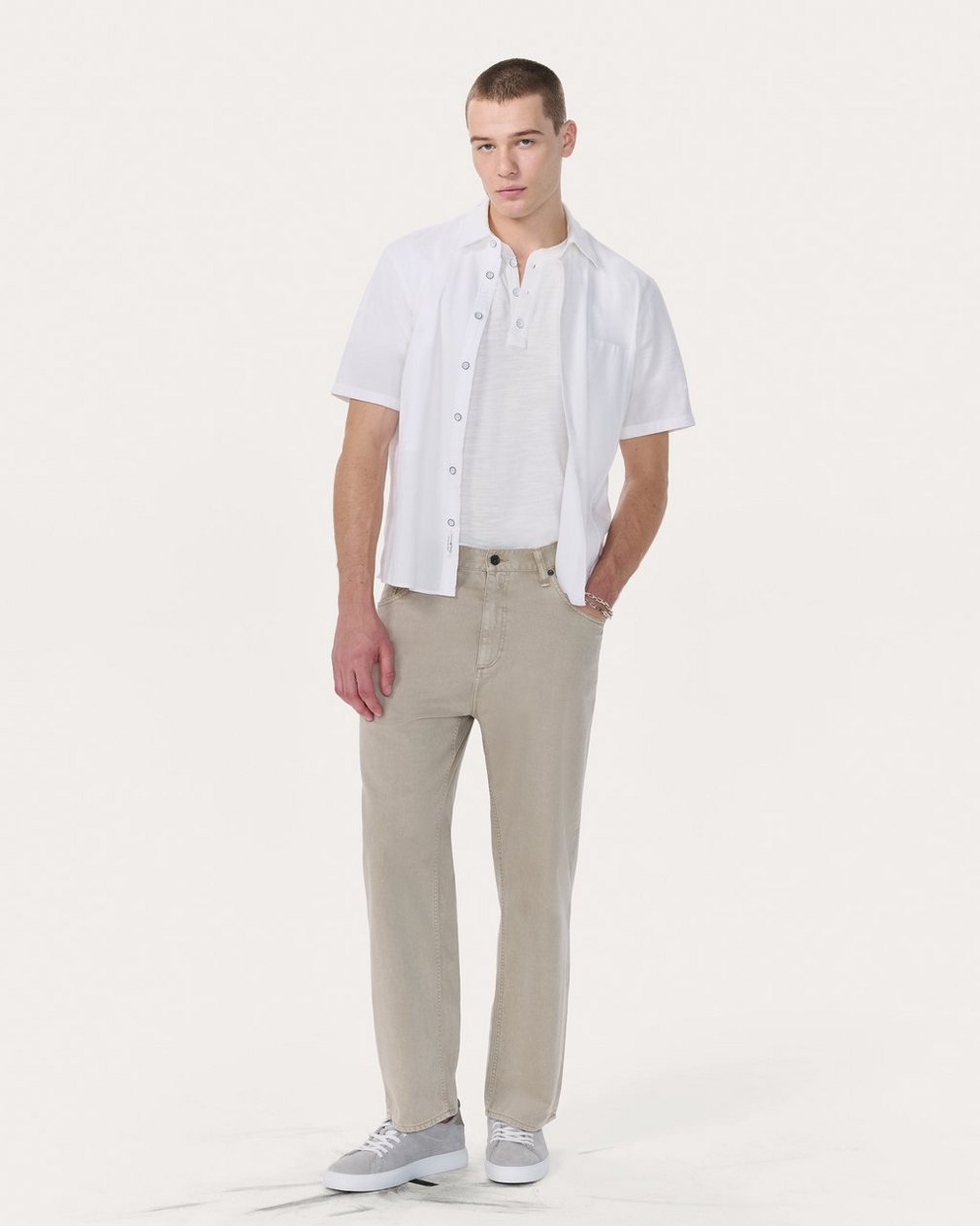 Dalton Patchwork Shirt - White - Image 3