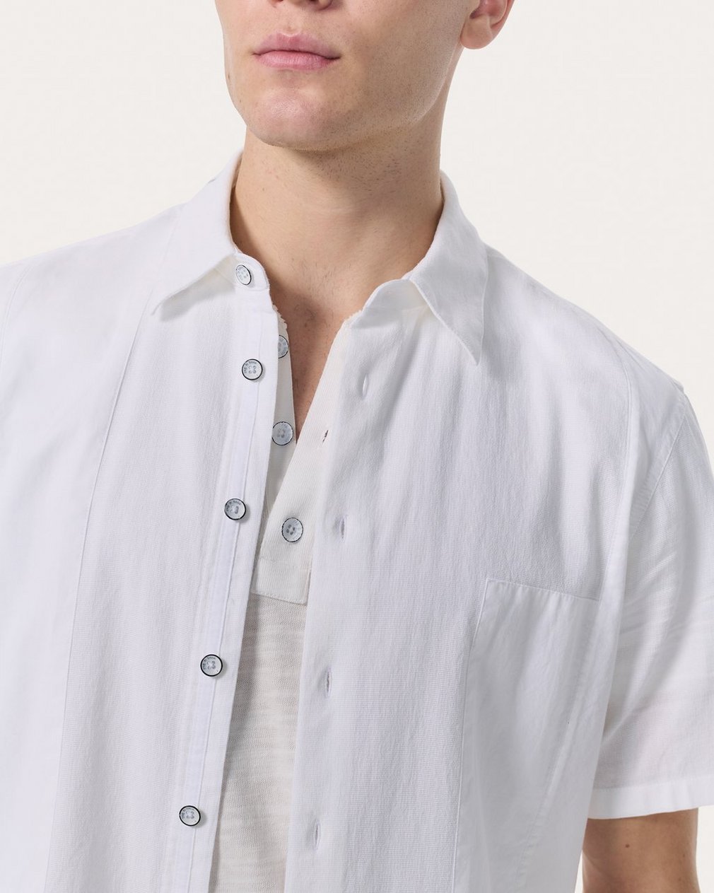 Dalton Patchwork Shirt - White - Image 4