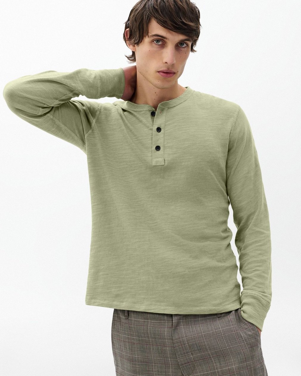 Classic Flame Henley - Dry Moss - Image 2