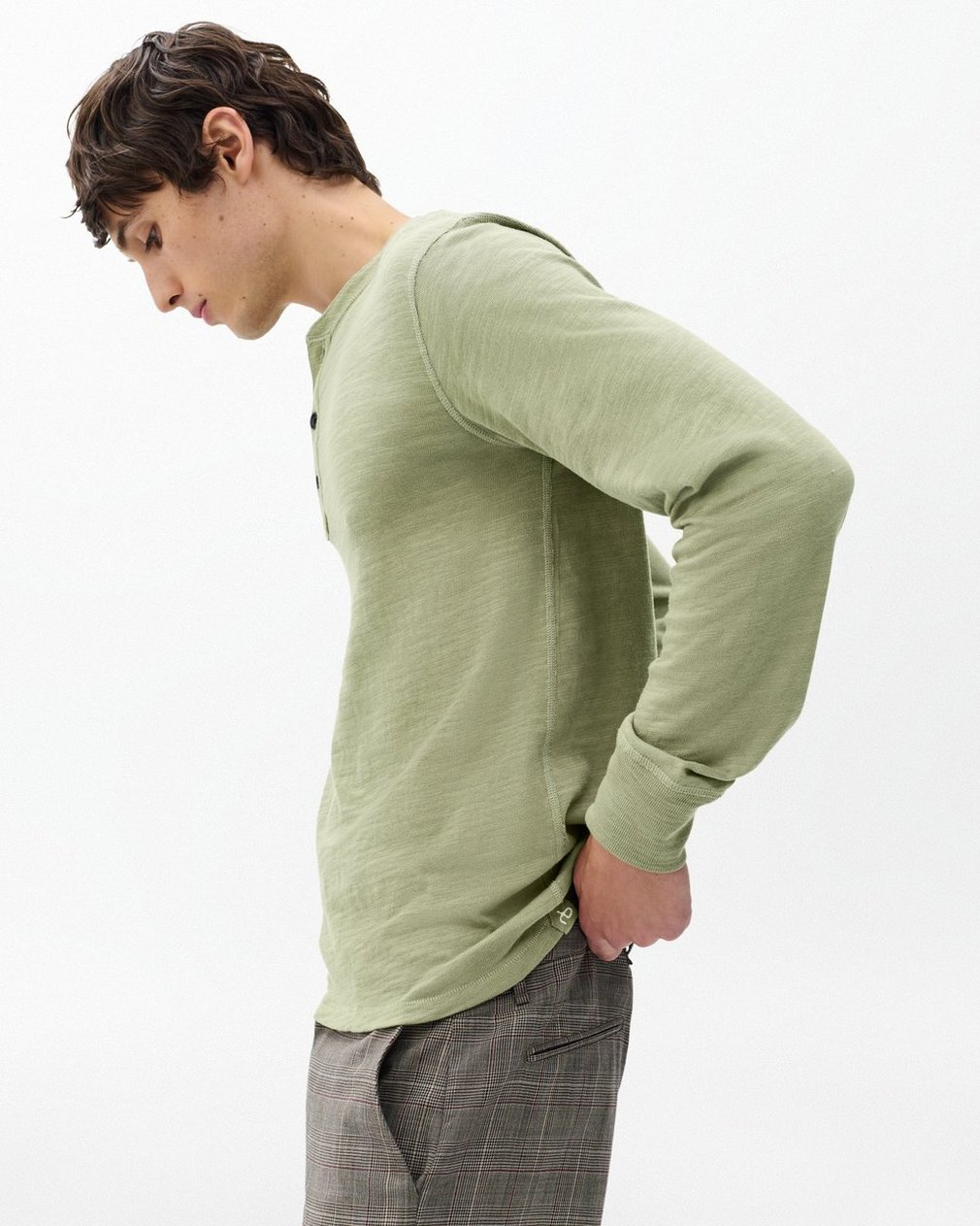 Classic Flame Henley - Dry Moss - Image 4