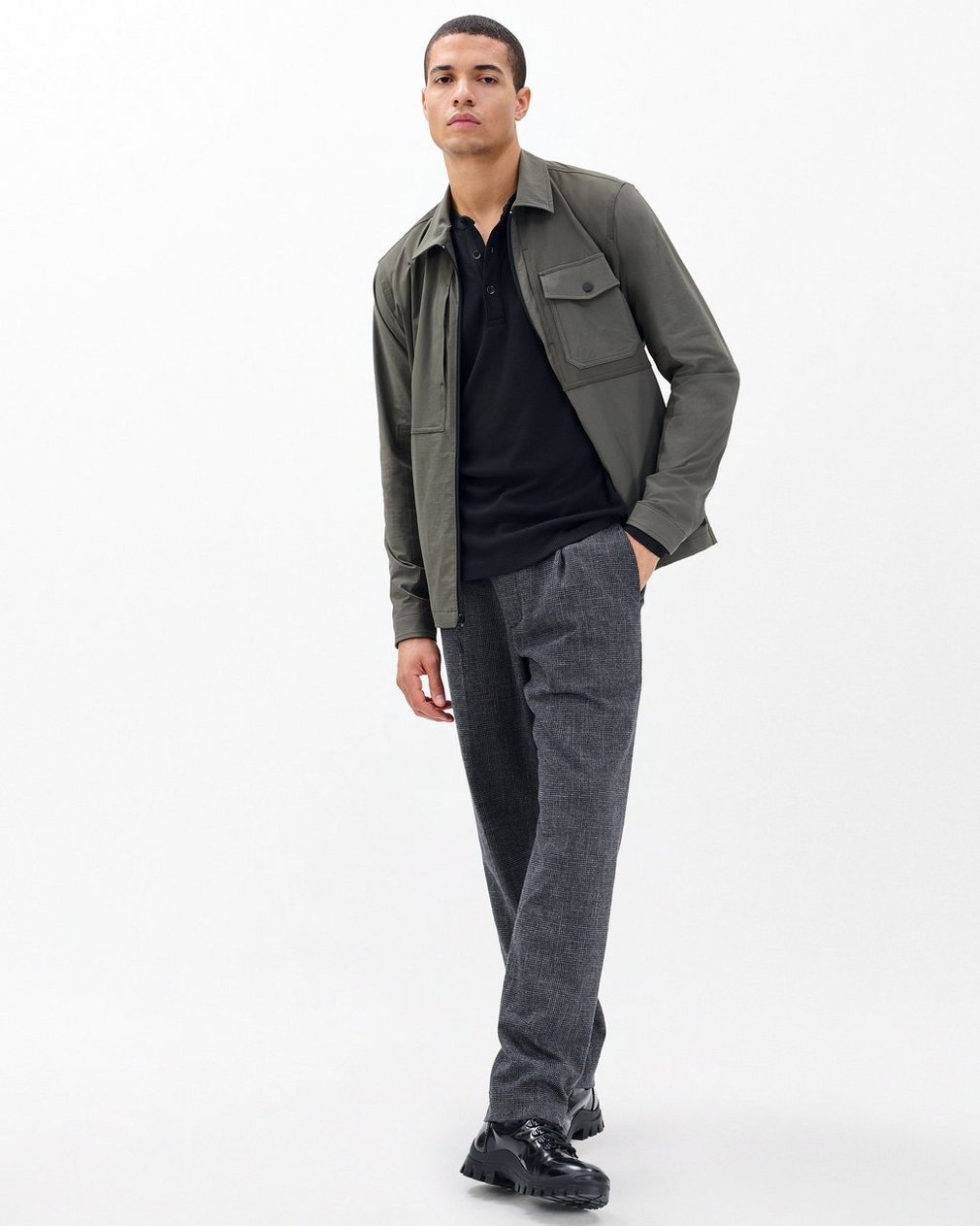 Tech Waffle Henley - Black - Image 3