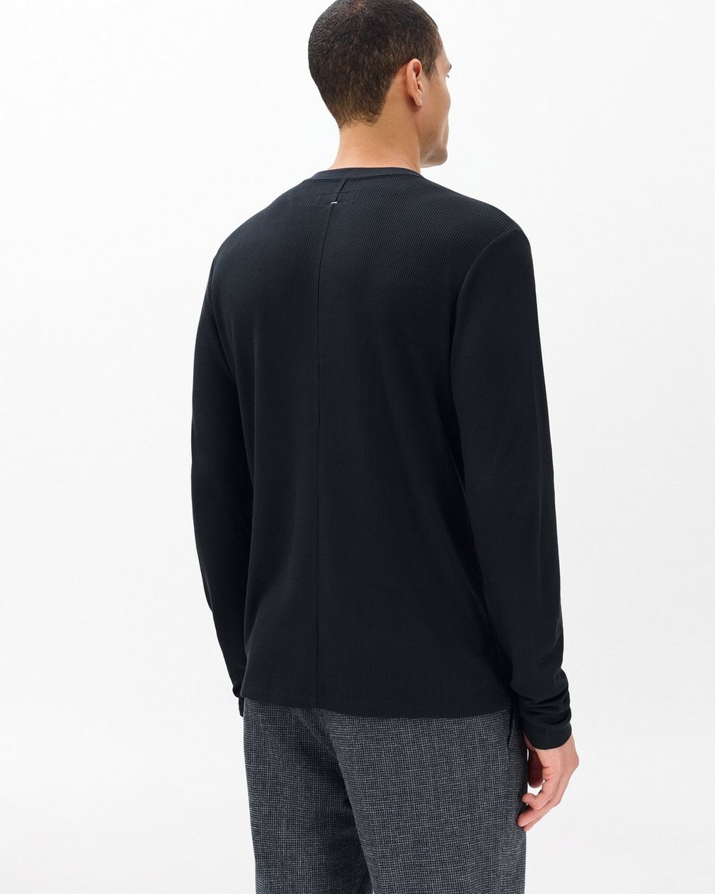 Tech Waffle Henley - Black - Image 6