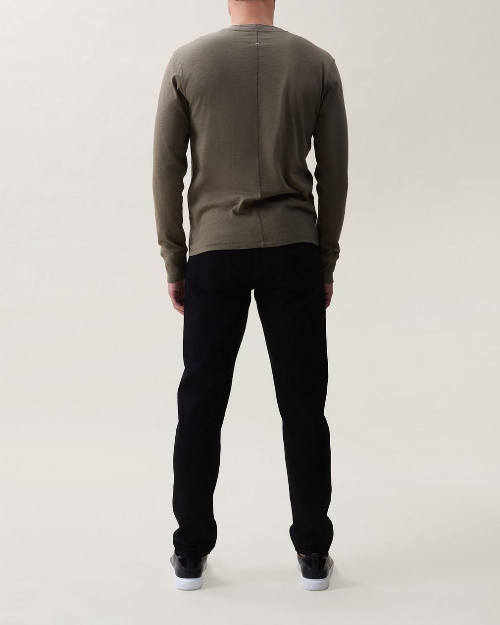Classic Slub Cotton Long-Sleeve Henley - Gravel - Image 2