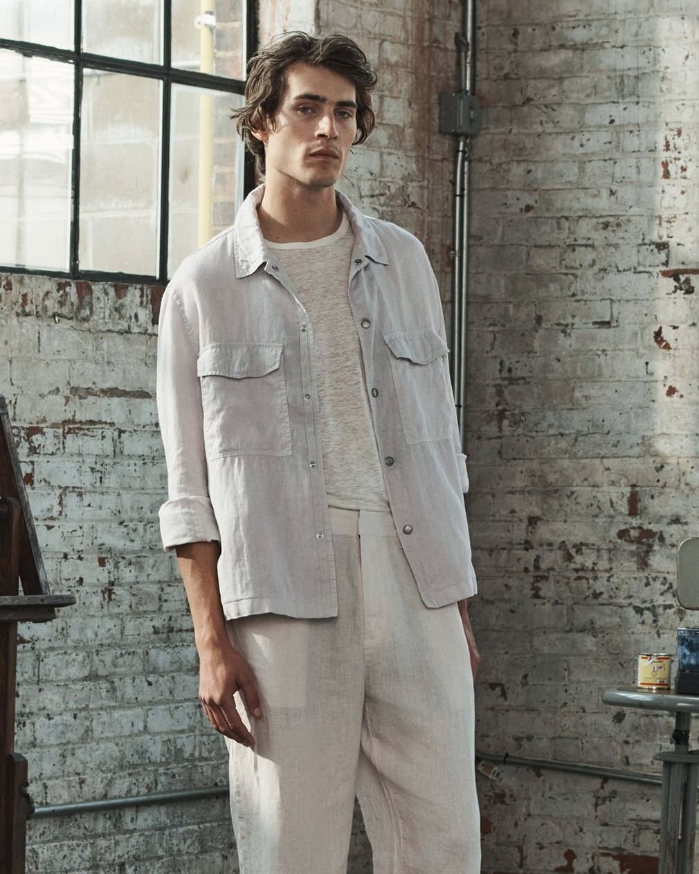 Classic Linen Tee - Chalk - Image 7