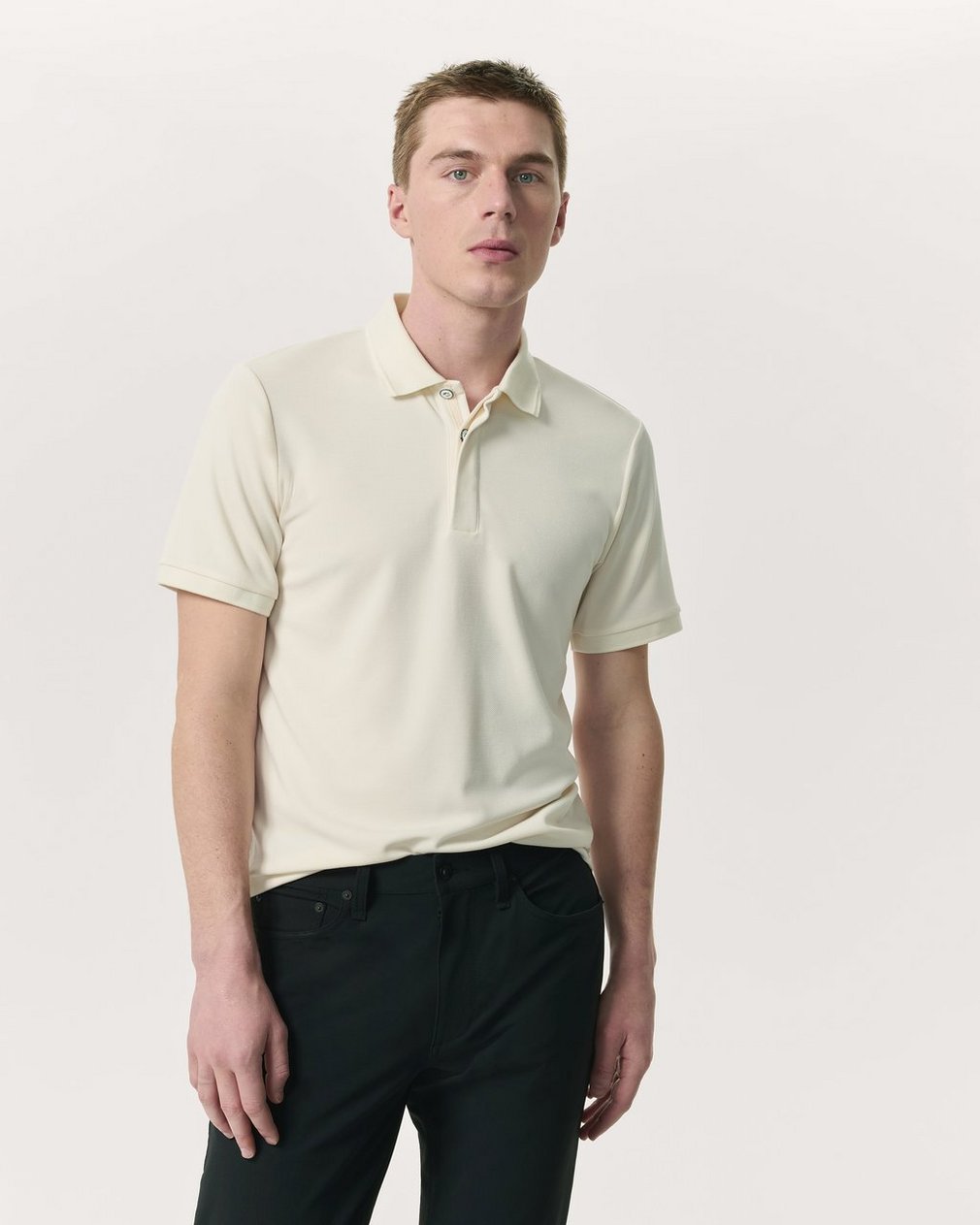 Tech Stretch Piqué Polo - Chalk - Image 2