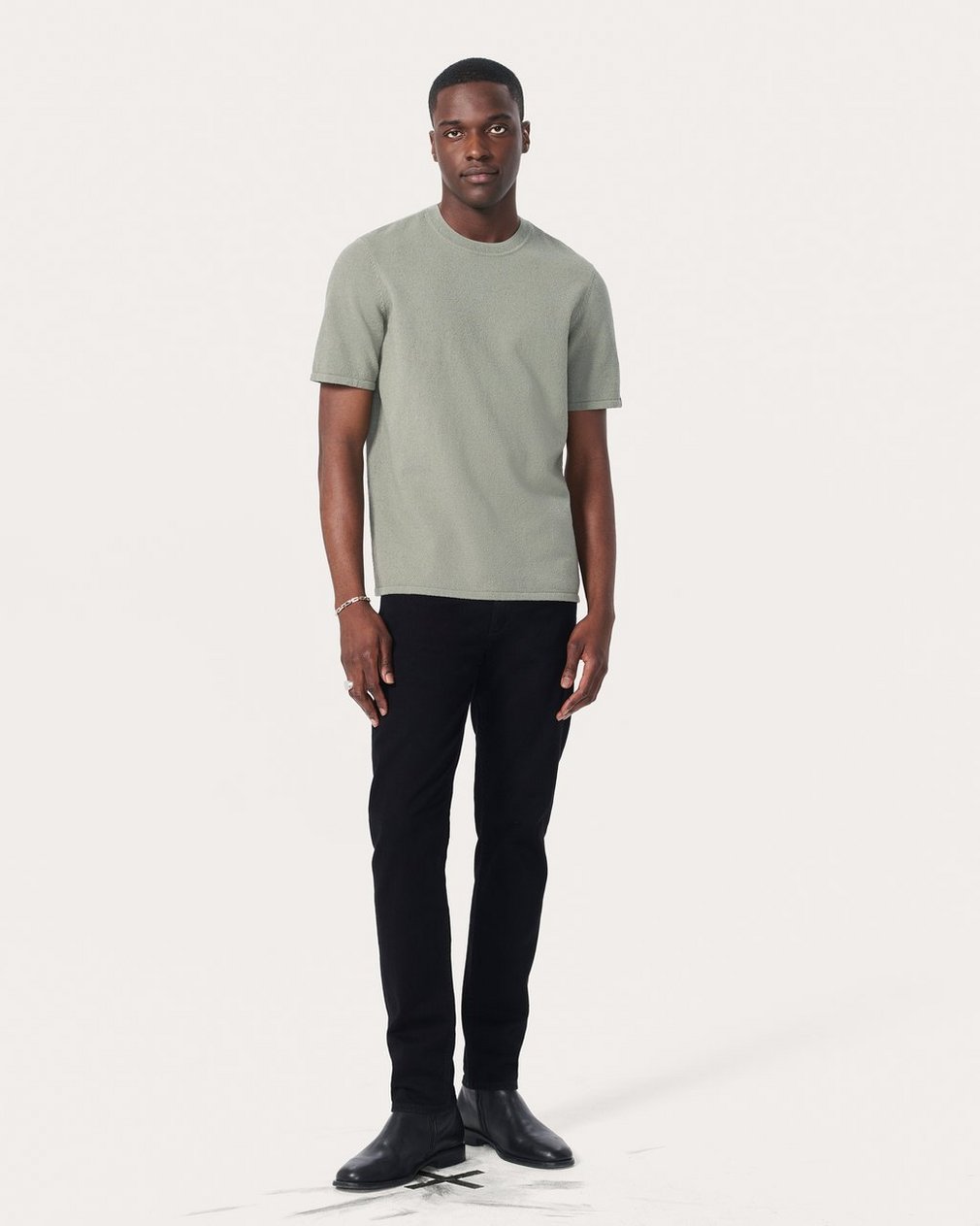 Zuma Knit Tee - Leaf Grey - Image 3