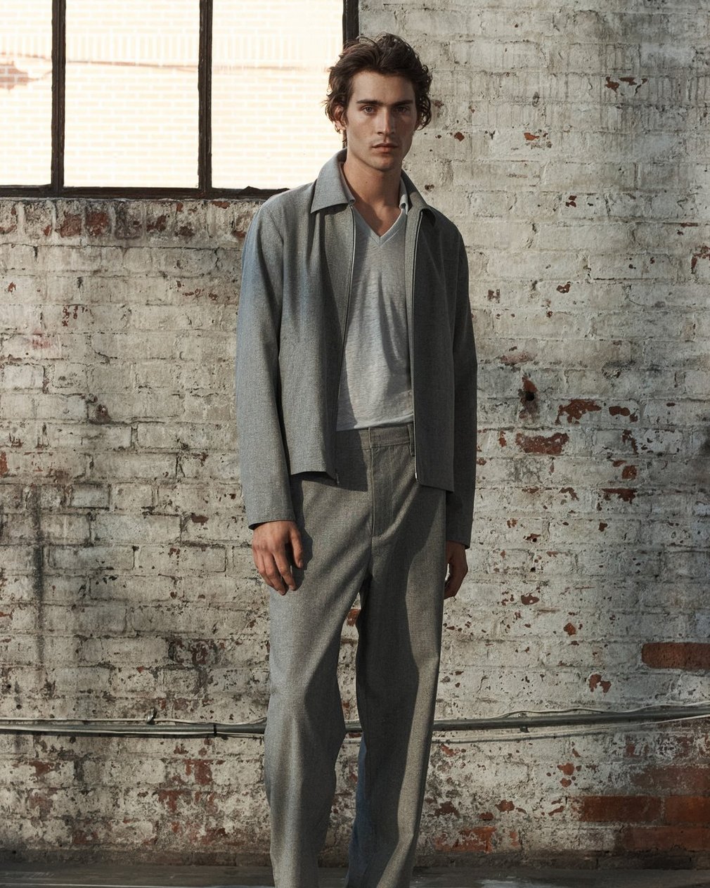 Linen Johnny Collar Polo - Arctic - Image 7