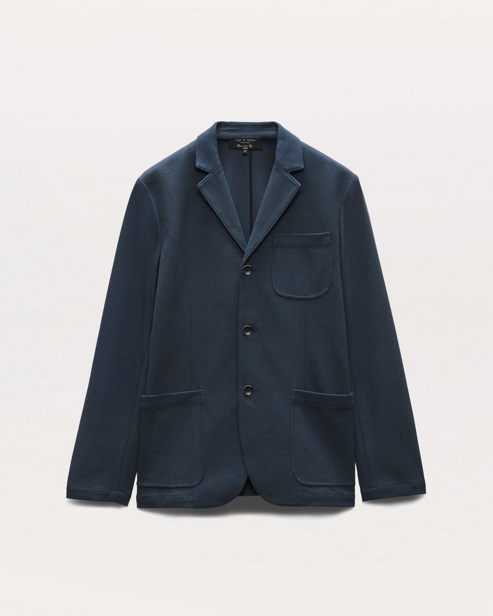 Achilles Italian Cotton-Blend Knit Blazer - Ink Blue - Image 2