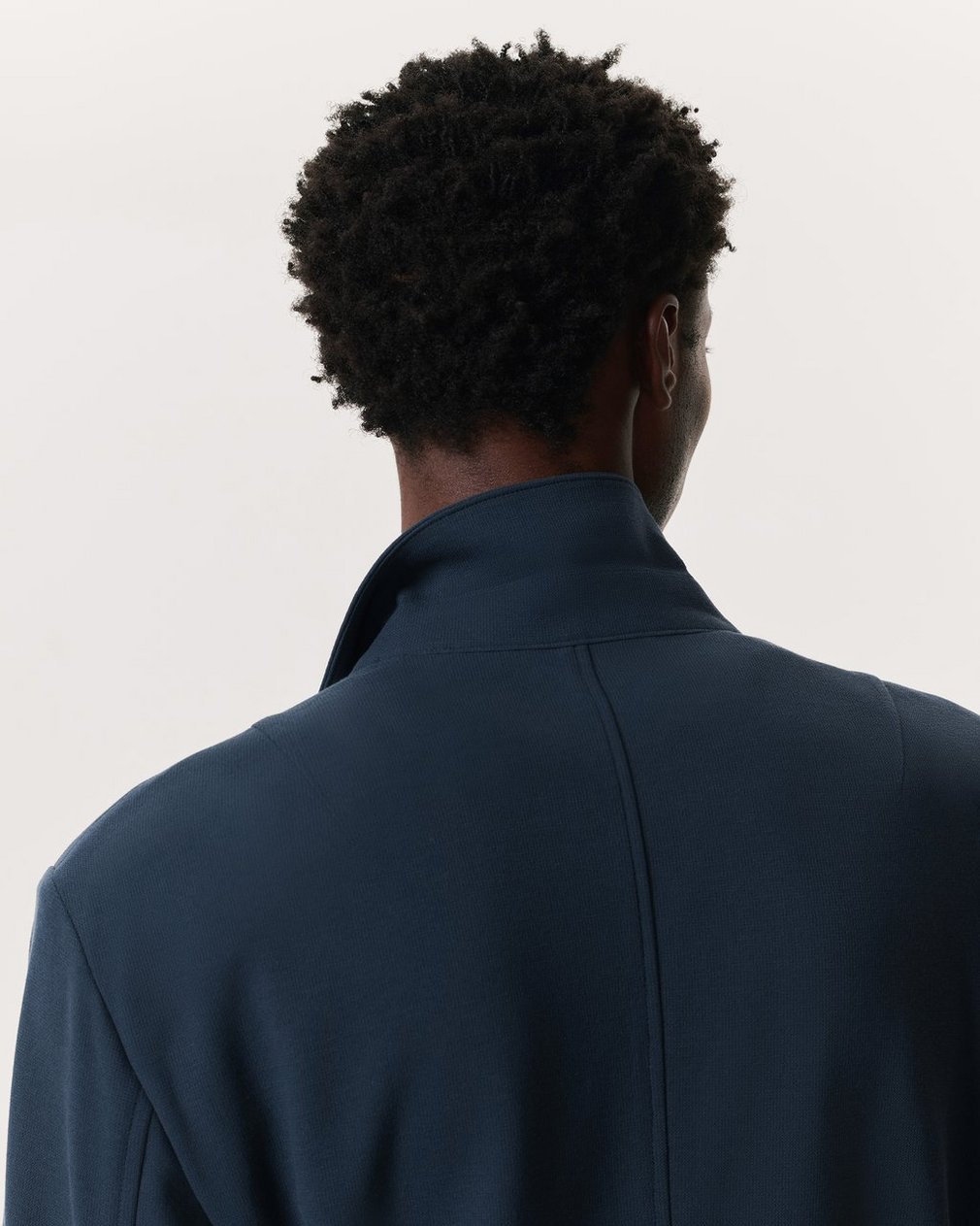 Achilles Italian Cotton-Blend Knit Blazer - Ink Blue - Image 6