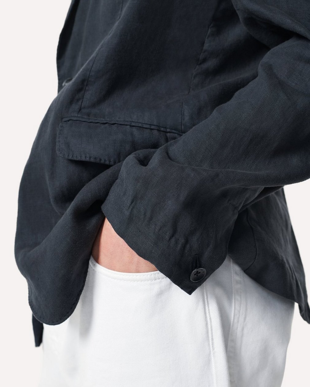 Butler Linen Blazer - Black - Image 5