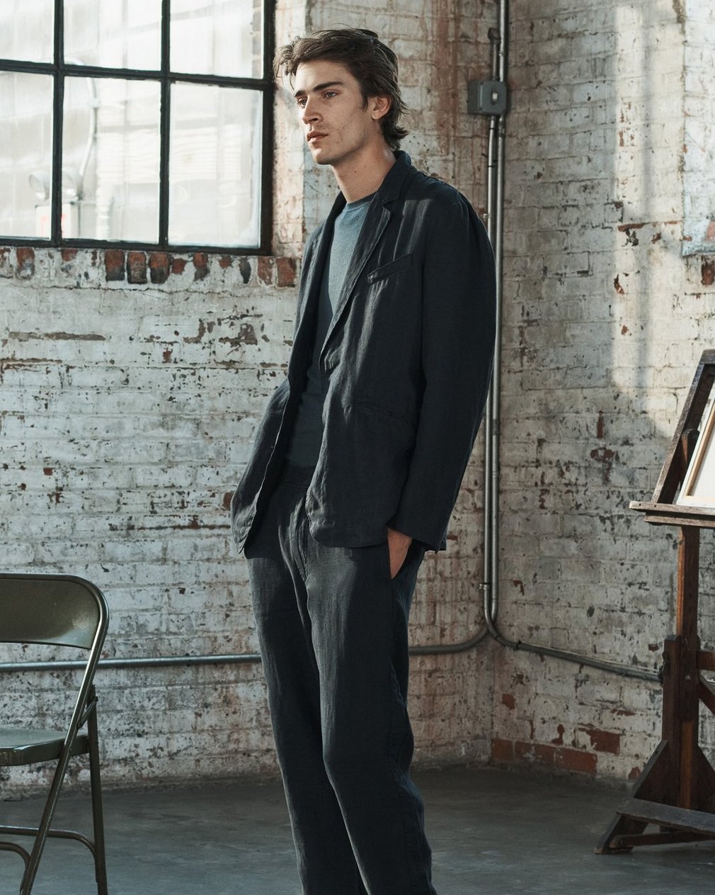 Butler Linen Blazer - Black - Image 7