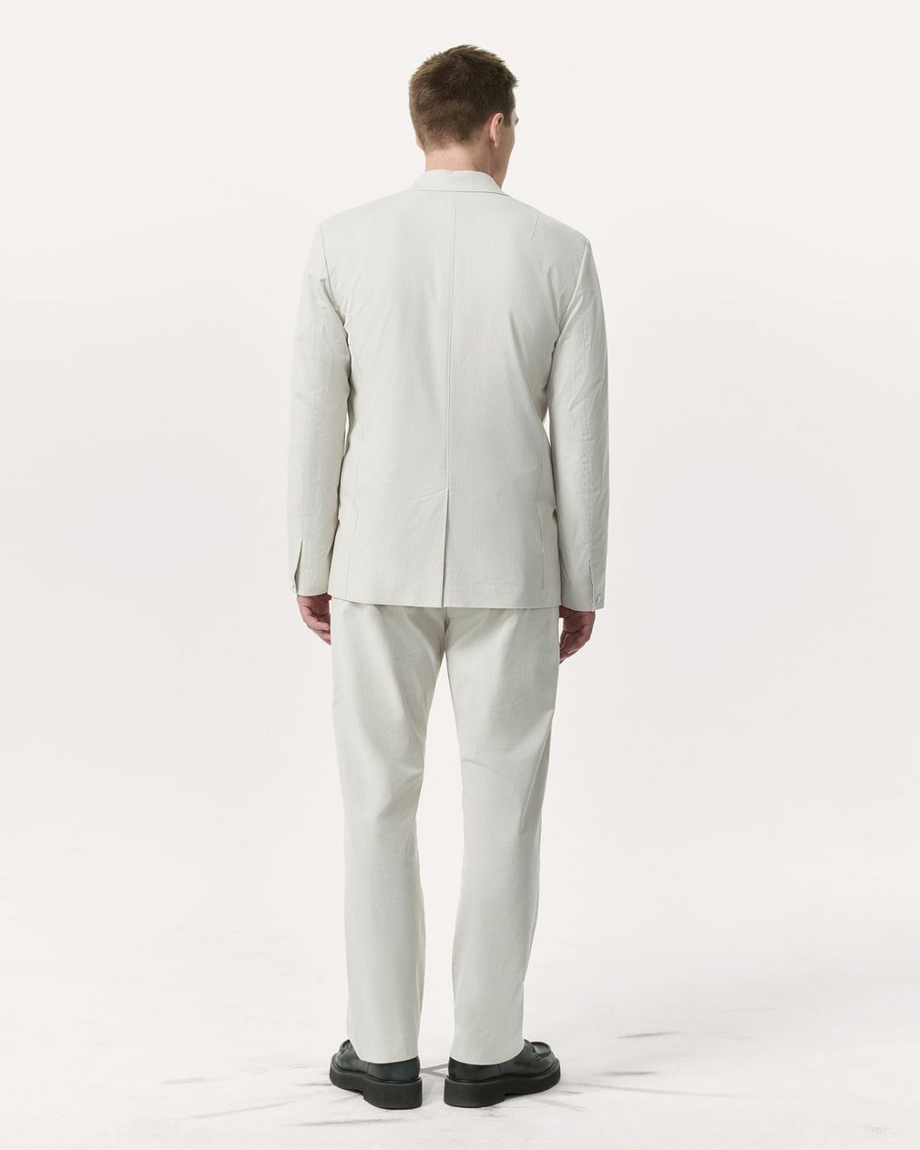 Butler Striped Stretch Cotton Blazer - Grey Stripe - Image 5