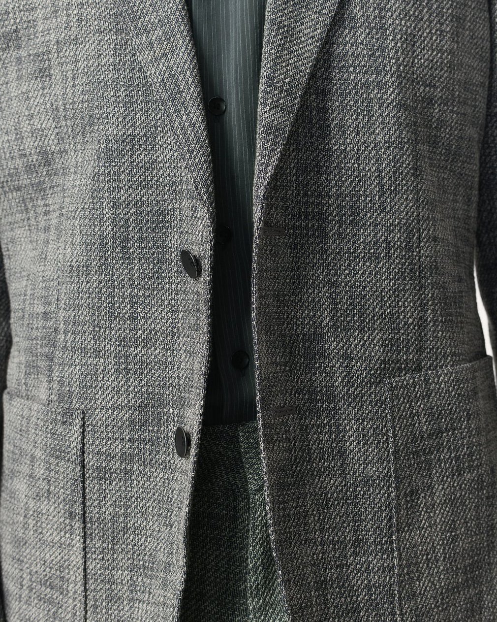 Butler Italian Tweed Patch Pocket Blazer - Navy Multi - Image 3