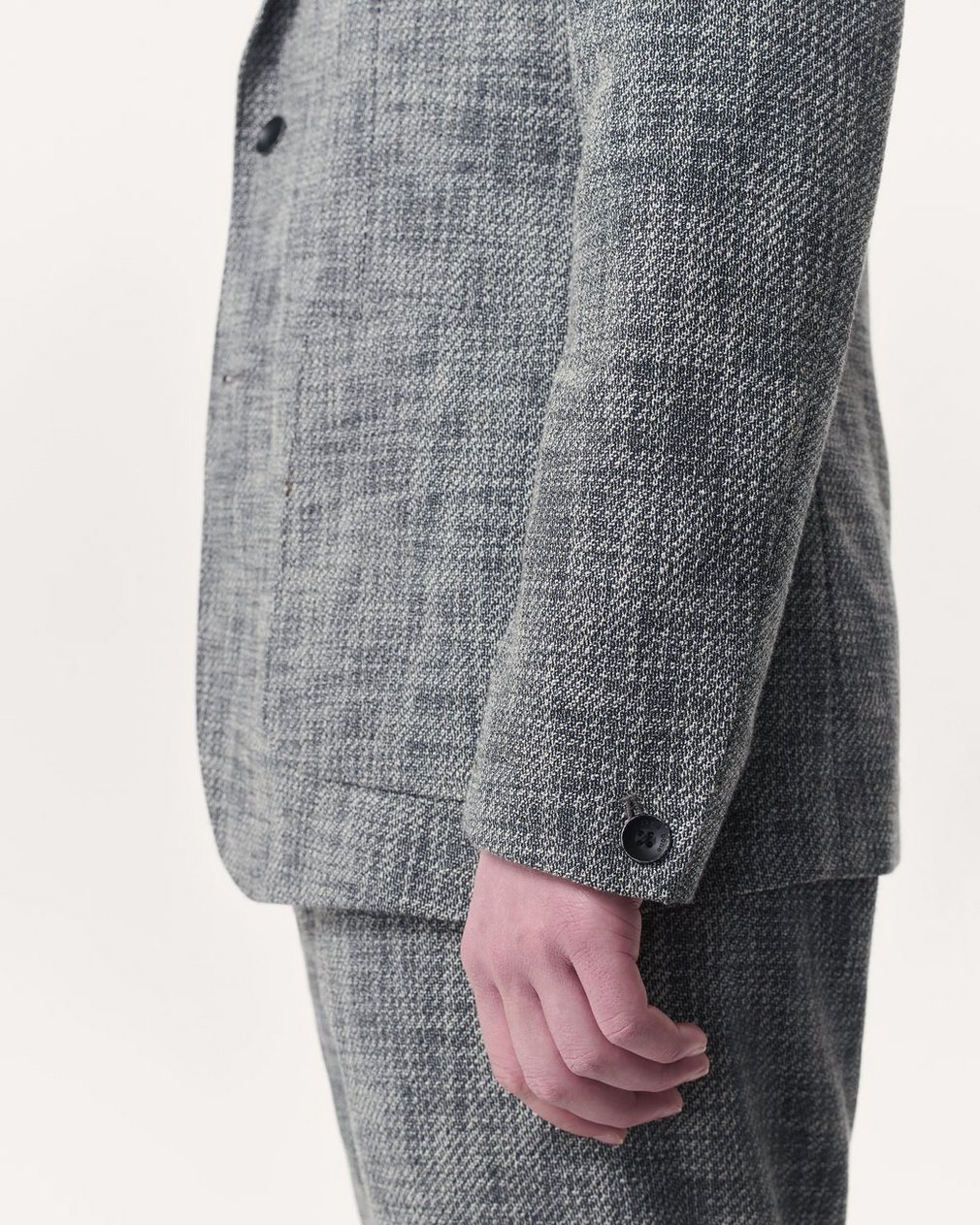 Butler Italian Tweed Patch Pocket Blazer - Navy Multi - Image 6