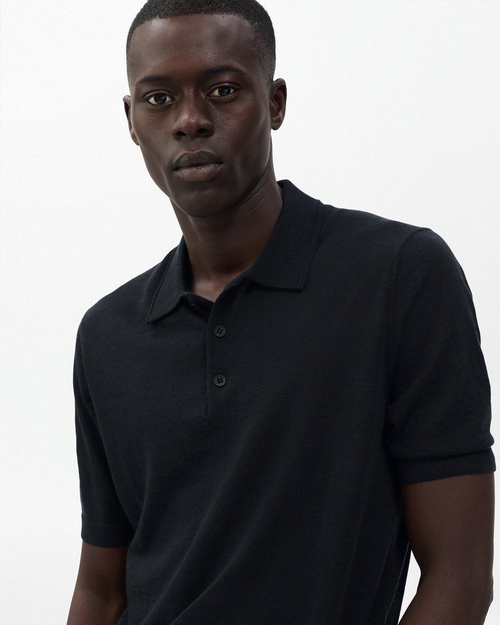 Downing Lightweight Cashmere Polo - Black - Image 4
