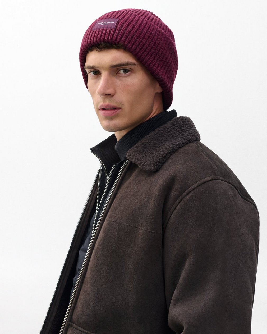 Blake Wool Beanie - Burgundy - Image 2