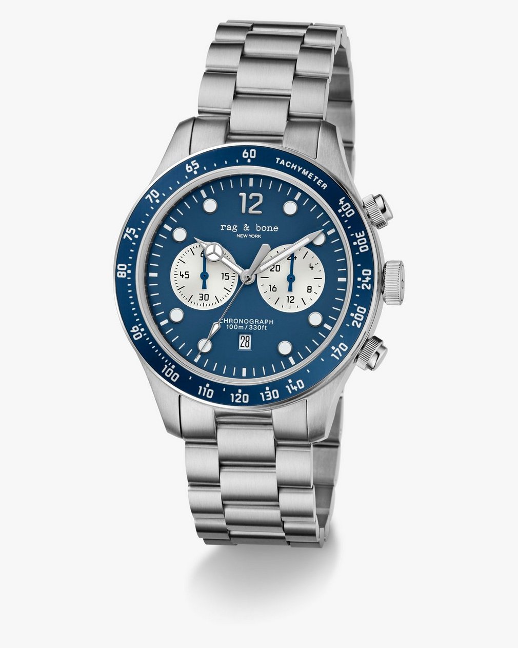 Reid Chronograph Bracelet Watch, 42mm - Silver Blue - Image 3