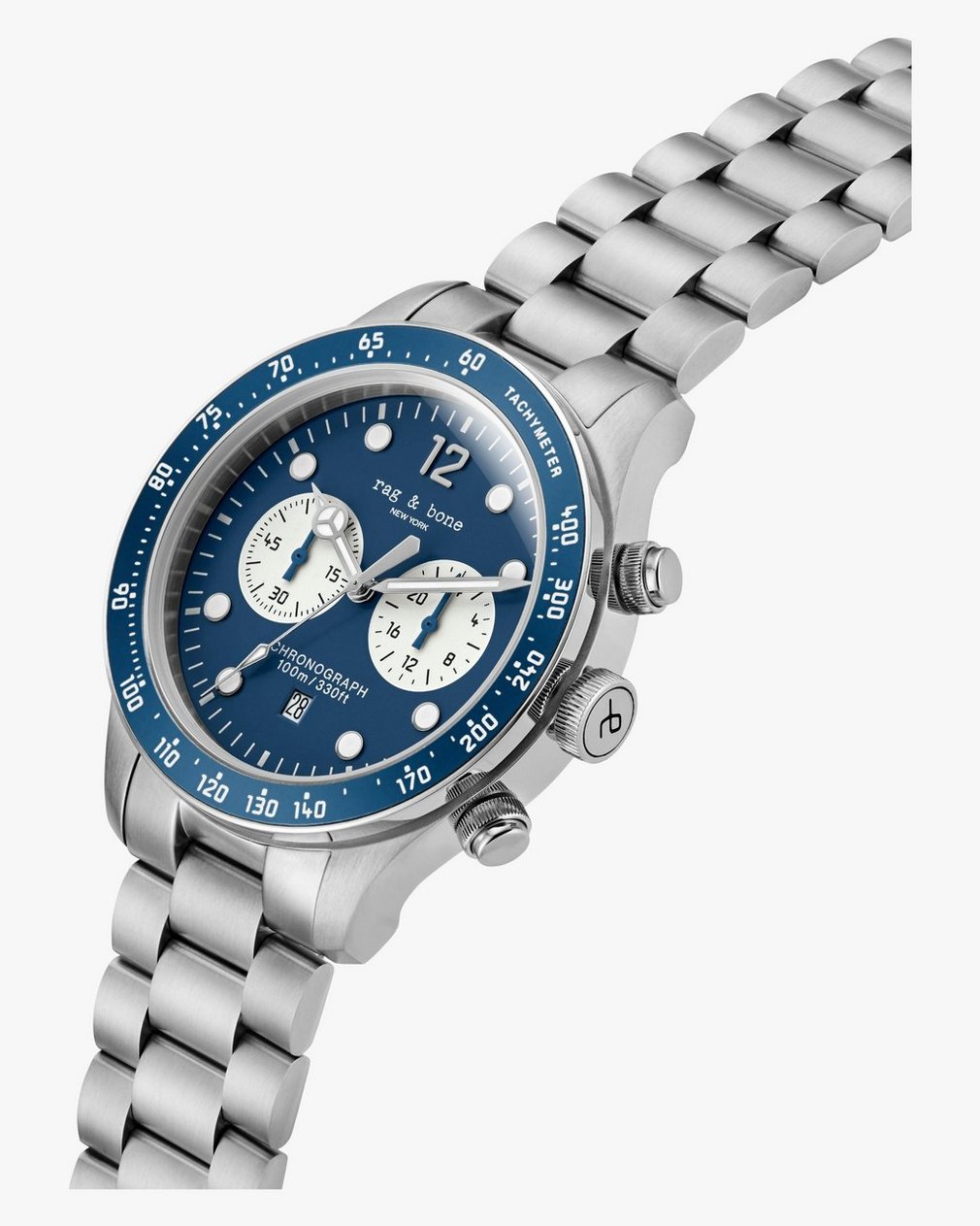 Reid Chronograph Bracelet Watch, 42mm - Silver Blue - Image 4
