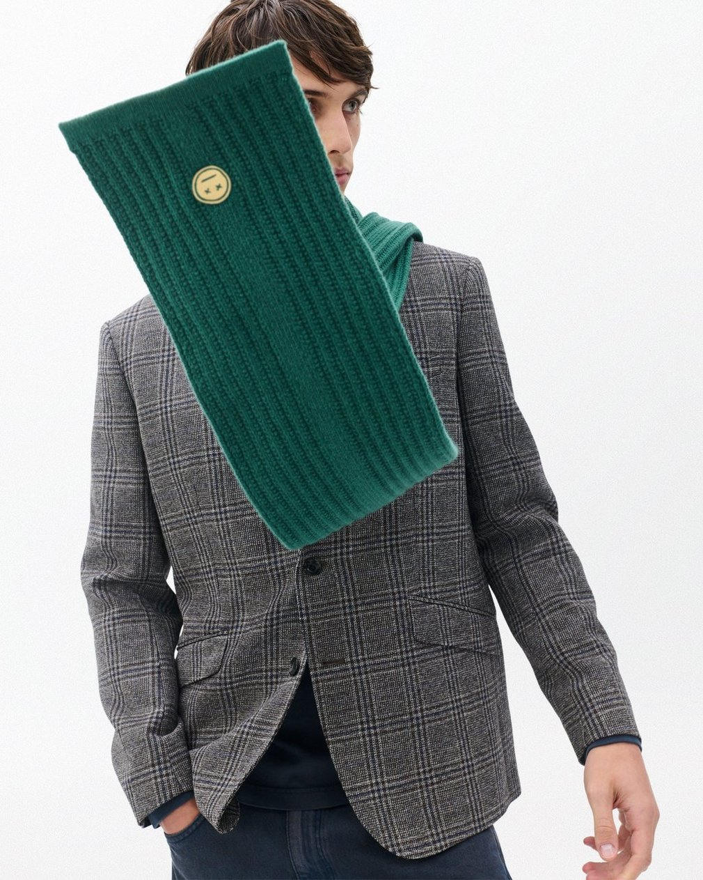 Sour Face Wool Scarf - Pine Multi - Image 3