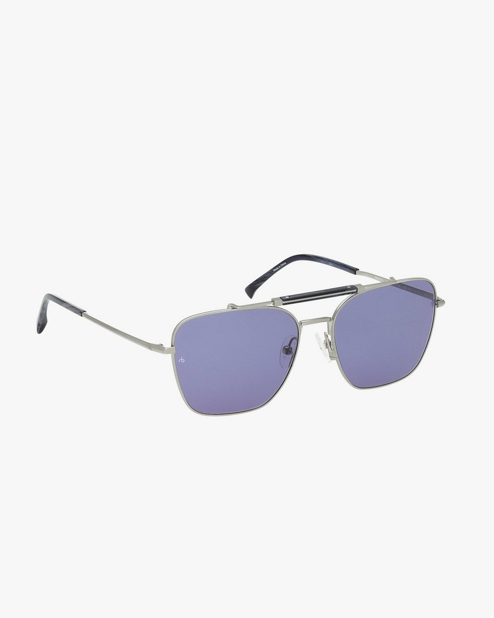 Ryan Square Aviator Sunglasses - Silver Blue - Image 2