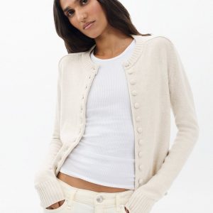 Wallace Crewneck Cardigan Oatmeal