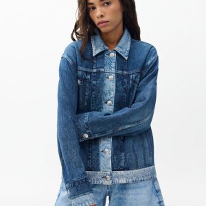 Miramar Oversized Combo Trucker Jacket Double Indigo