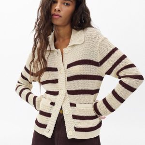 Costi Striped Cardigan Turtledove