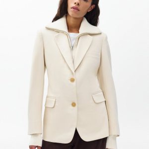 Frank Mixed-Media Blazer Turtledove