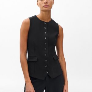 Irina Long Vest Black