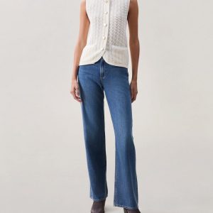 Vivi Open-Knit Cotton-Blend Vest Chalk