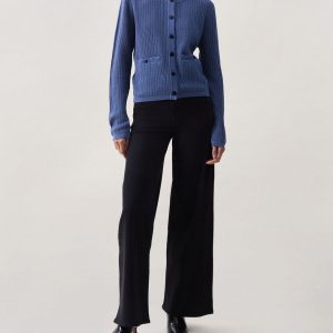 Vivi Open-Knit Cardigan Worn Indigo