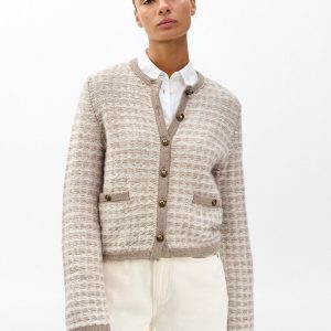 Robyn Tweed Cardigan Oatmeal Multi