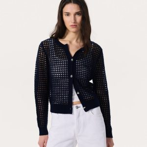 Ezra Open-Knit Cardigan Indigo