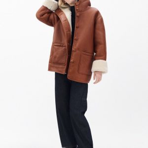 Jackie Shearling Coat Cognac