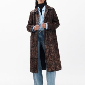 Isa Leopard-Print Calf Hair Coat Leopard Hair Calf