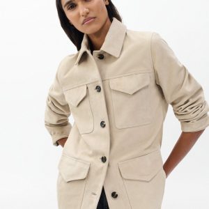 Kara Suede Jacket Stone