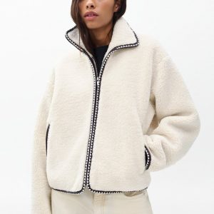 Mai Sherpa Zip-Up Jacket Ivory