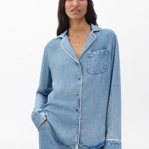 Miramar Long-Sleeve Lounge Shirt Zoe