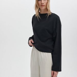 Kelly Boxy Long-Sleeve T Shirt Black