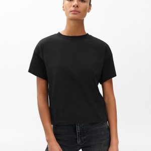 Kelly Boxy Cotton T Shirt Black