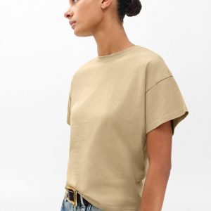 Kelly Boxy Cotton T Shirt Dusty Taupe