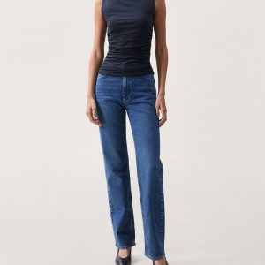 Lucy Ruched Tank Top Black