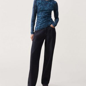 Aliyah Mesh Crewneck Top Teal Multi