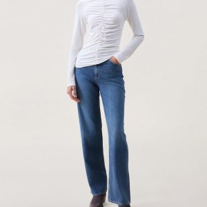 Lucy Shirred Top Chalk