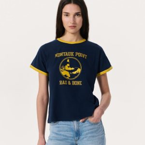 Montauk Boxy Graphic T Shirt Navy