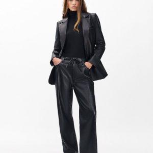 Phoebe Faux Leather Pants Black